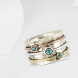 Eris Silver and Gold Turquoise Spinning Ring