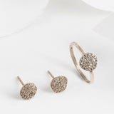 Cielo Rose Gold with White Topaz Ring and Earring Set
