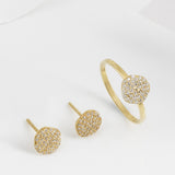 Cielo Gold and White Topaz Ring with Earring Set
