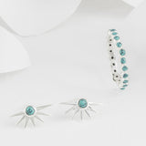 Estrella Turquoise & Silver Stacking Ring & Star Stud Earrings Set