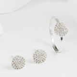 Cielo Silver and White Topaz Ring with Earring Set