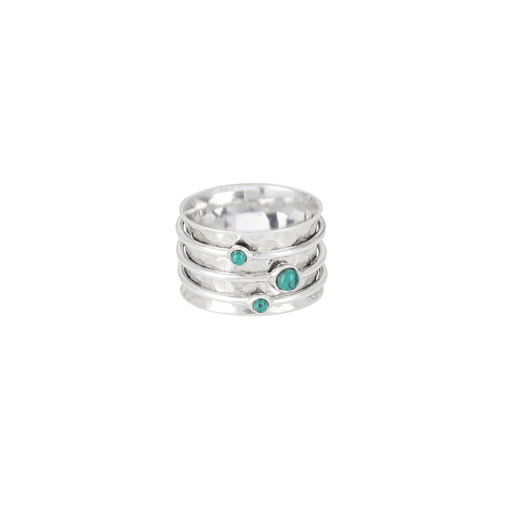 Eris Silver and Turquoise Spinning Ring