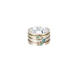Eris Silver and Gold Turquoise Spinning Ring