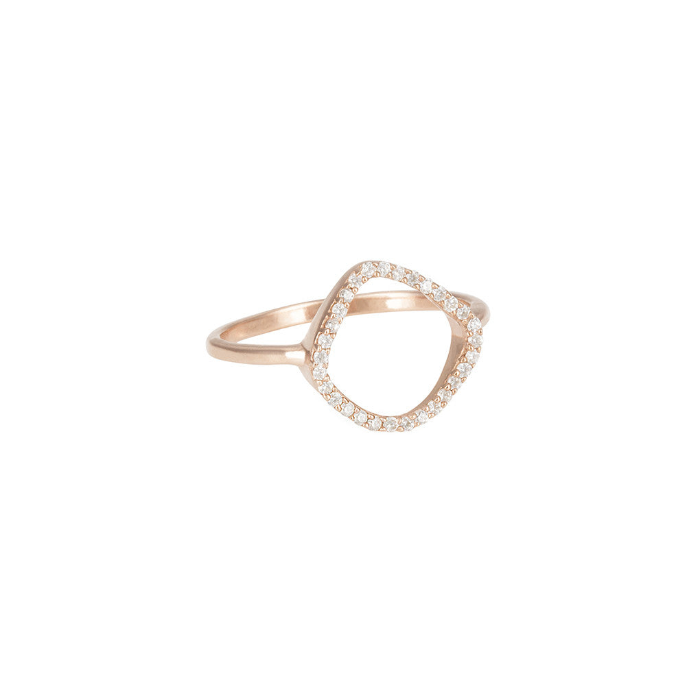 Aro Infinity White Topaz and Rose Gold Ring