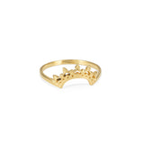 Austra Gold and Labradorite Ring with Halo Nesting Band