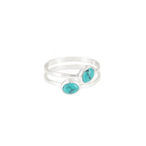 Azul Silver and Turquoise Stud Earrings & Stacking Ring Set