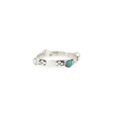 Plata Silver Turquoise and Pearl Bohemian Stacking Ring