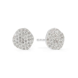 Cielo Silver Pave Organic White Topaz Earrings