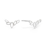 Flor Silver Olive Leaf Stud Earrings