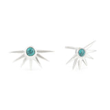 Estrella Turquoise & Silver Stacking Ring & Star Stud Earrings Set