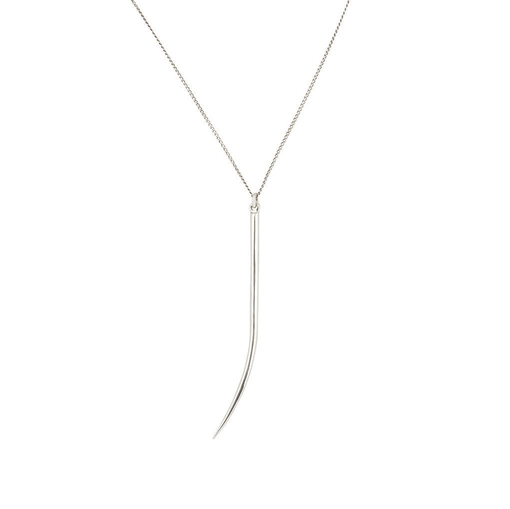 Lanza Quill Silver Pendant Necklace