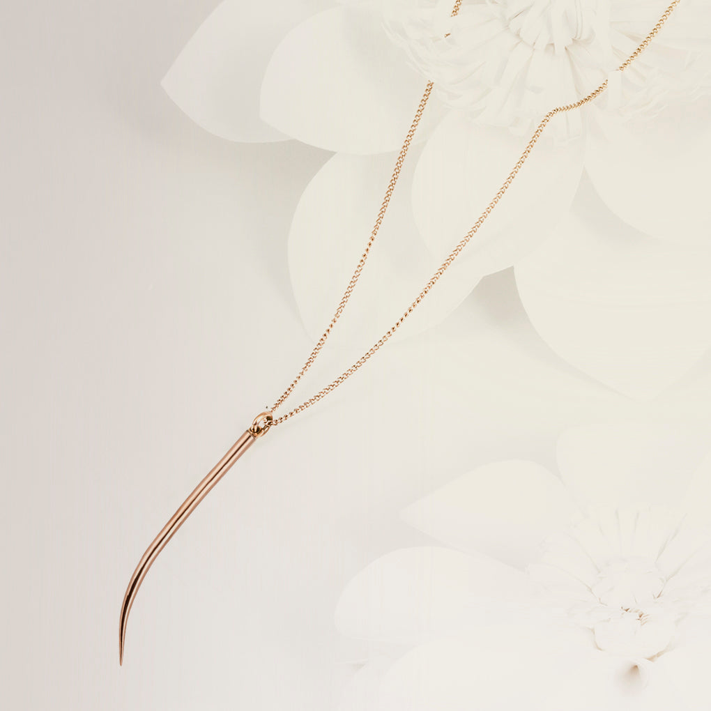 Lanza Quill Rose Gold Pendant Necklace