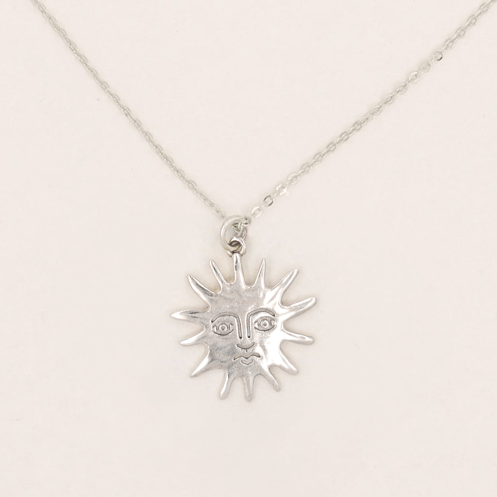 Solas Molten Silver Sun Necklace