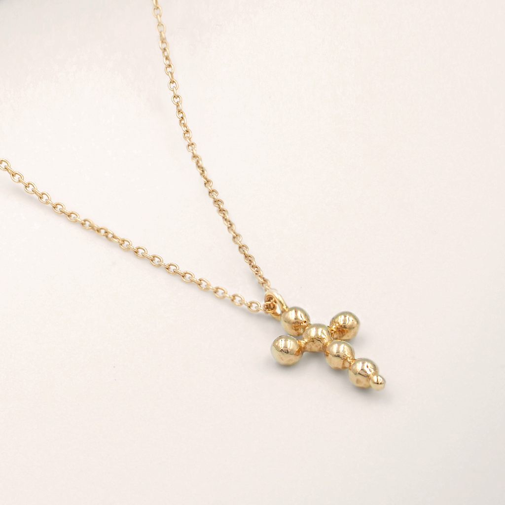 Sigma • Rose Gold Nugget Mini Cross Necklace