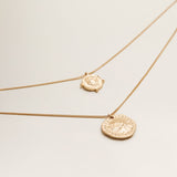 Athena Rose Gold Coin Relic Double Chain Necklace