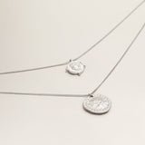 Athena Silver Coin Relic Double Chain Necklace