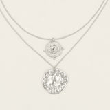 Athena Silver Coin Relic Double Chain Necklace