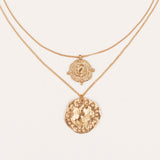 Athena Gold Coin Relic Double Chain Necklace