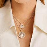 Athena Silver Coin Relic Double Chain Necklace