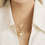 Athena Gold Coin Relic Double Chain Necklace