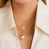 Athena Rose Gold Coin Relic Double Chain Necklace