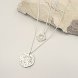 Athena Silver Coin Relic Double Chain Necklace