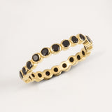 Oscura Black Onyx & Gold Stacking Eternity Ring