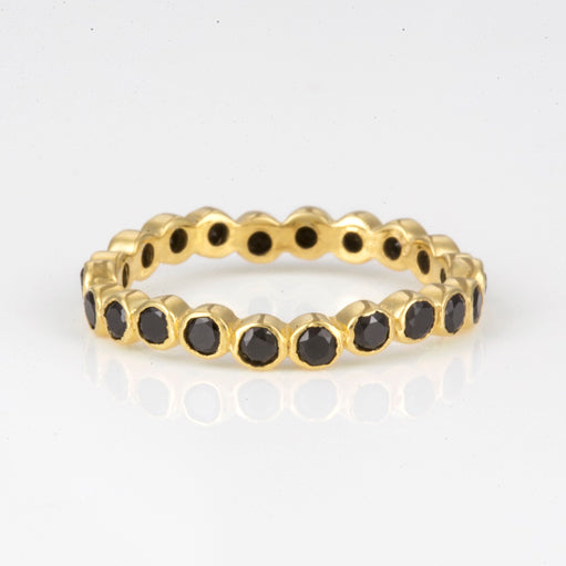 Oscura Black Onyx & Gold Stacking Eternity Ring