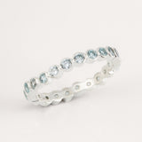 Oscura Blue Topaz & Silver Stacking Eternity Ring