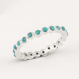 Oscura Turquoise & Silver Stacking Eternity Ring