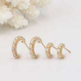 Shanti Rose Gold & White Topaz Small Huggie Hoops