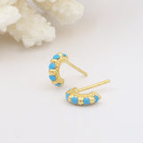 Shanti Gold & Turquoise Medium Huggie Hoops