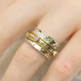 Aurelia Silver, Gold & Rose Quartz Spinning Ring