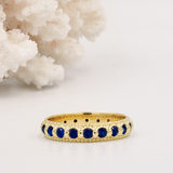 Elia Blue Sapphire & Gold Stacking Eternity Ring Band