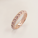 Elia Dusky Rose Pink Morganite & Rose Gold Stacking Eternity Wedding Ring Band