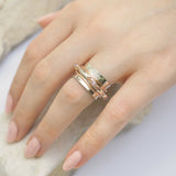 Aurora Silver, Rose Gold & Rose Quartz Spinning Ring