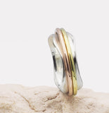 Sofia High Shine Mixed Metal & Sterling Silver Spinning Ring
