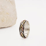 Opay Twisted Braid Mixed Metal & Sterling Silver Spinning Ring