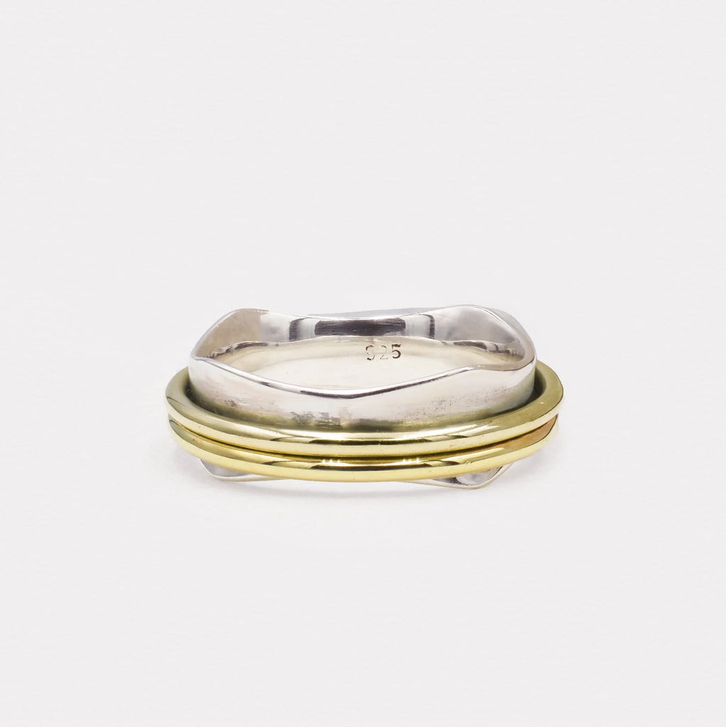 Sofia Sterling Silver & Gold Tone Spinning Ring