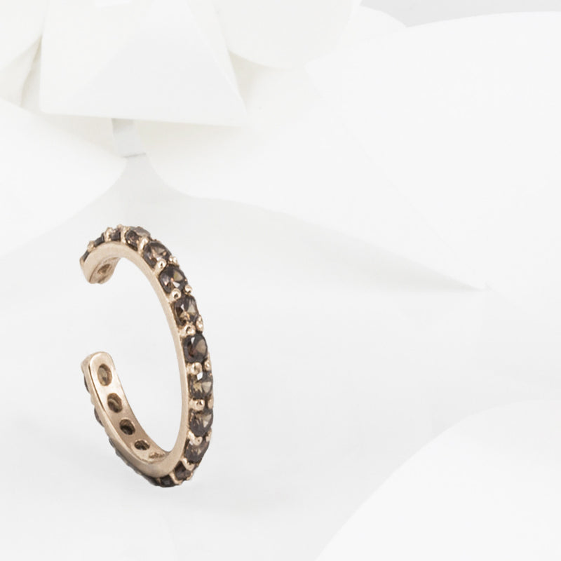 Stellar Rose Gold and Smokey Quartz Ear Cuff