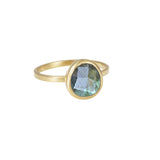 Austra Gold and Labradorite Ring with Halo Nesting Band