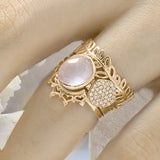 Austra Rose Gold & Rose Quartz Stone Ring