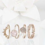 Indo Rose Gold Halo Nesting Ring Set