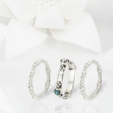 Plata Silver and Turquoise Stacking Ring Set