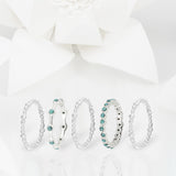 Oscura Turquoise & Silver Eternity Stacking Ring Set