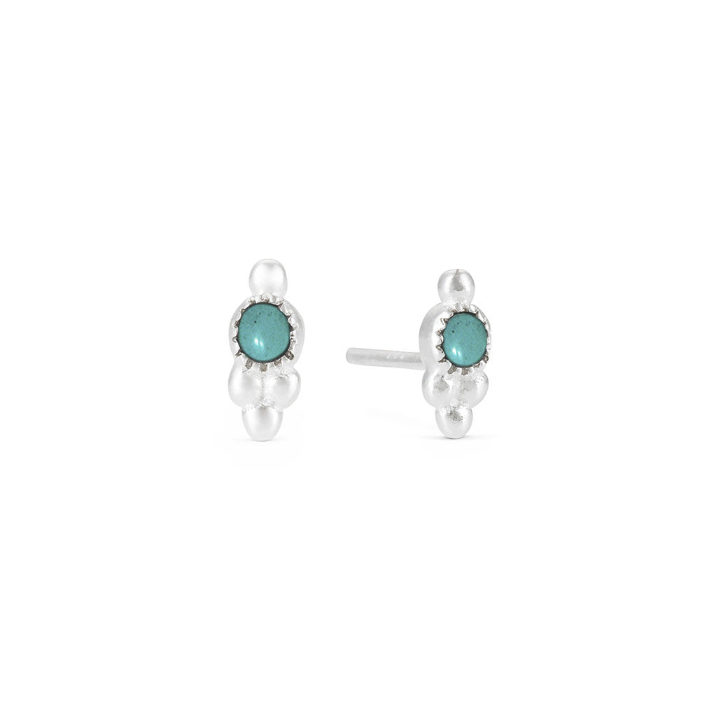 Cascabel Miniature Turquoise Boho Stud Earrings