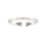 Cascabel Silver Labradorite & Moonstone Earring & Bangle Set