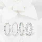Aura Blue Topaz & Silver Eternity Ring Set