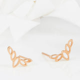 Olive Leaf Stud Earrings Flor Rose Gold Olive Leaf Stud Earrings