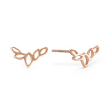 Olive Leaf Stud Earrings Flor Rose Gold Olive Leaf Stud Earrings